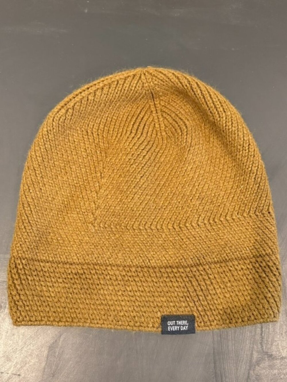 REI Co-op Mens Beanie Hat Knit Mustard Brown Gold Out There Every Day Watch Cap